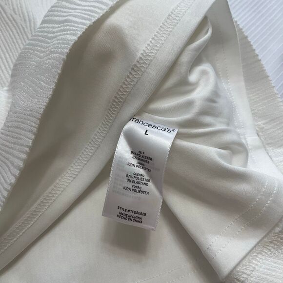 NWT Francesca’s Pearl Embellished Side Cutout Mini Sheath Dress Size Large New - Picture 8 of 10